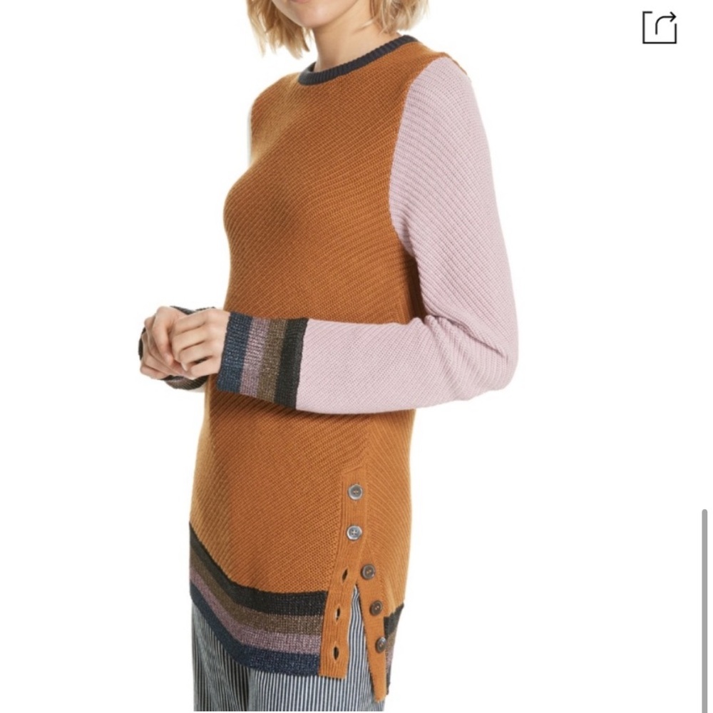 Apiece Apart Almeria Button Side Sweater size large women’s fall top - Picture 7 of 8